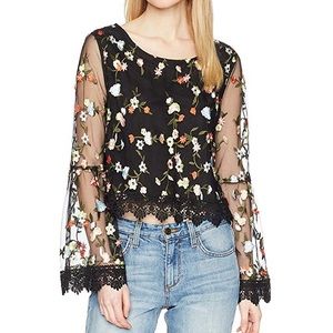 Jack by BB Dakota Floral Embroidered Crop Top